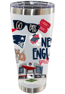 The Memory Company New England Patriots Cheer 30oz Stainless Steel Tumbler - White