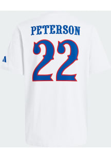 Darryn Peterson Kansas Jayhawks White Basketball Name and Number Short Sleeve Player T Shirt