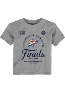 Oklahoma City Thunder Toddler Grey 2025 Conference Champion Locker Room Short Sleeve T-Shirt