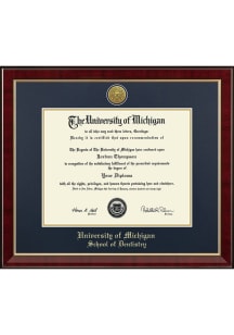 Michigan Wolverines Medallion Murano School of Dentistry Diploma Frame - Navy Blue