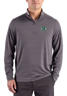 Cutter and Buck Hawaii Warriors Mens Black Forge Eco Long Sleeve Qtr Zip Pullover