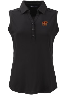 Cutter and Buck Oklahoma State Cowboys Womens Black Alumni Forge Eco Polo Shirt