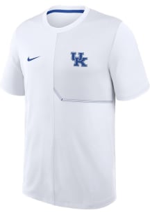 Nike Kentucky Wildcats White DriFit Coach Practice Short Sleeve T Shirt