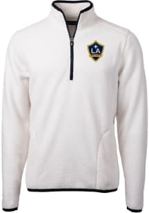 Cutter and Buck LA Galaxy Mens White Cascade Sherpa Long Sleeve Qtr Zip Pullover