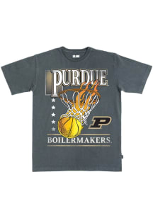SLAM Purdue Boilermakers Charcoal Basketball Hoops Heavyweight Short Sleeve T Shirt