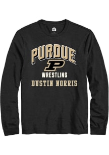 Dustin Norris Purdue Boilermakers Black NIL Arch Logo Long Sleeve Player T Shirt