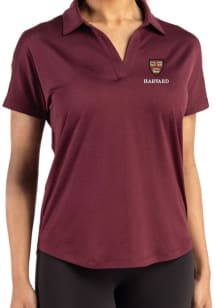 Cutter and Buck Harvard Crimson Womens Crimson Coastline Short Sleeve Polo Shirt