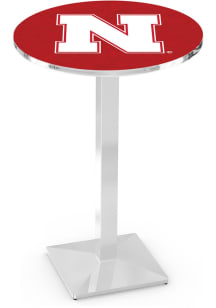 Nebraska Cornhuskers Chrome Square Base Pub Table