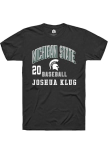 Joshua Klug  Michigan State Spartans Black Rally NIL Arch Logo Short Sleeve T Shirt