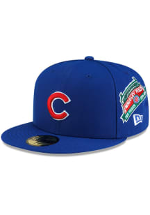 New Era Chicago Cubs Mens Blue Oversized Patch 59FIFTY Fitted Hat