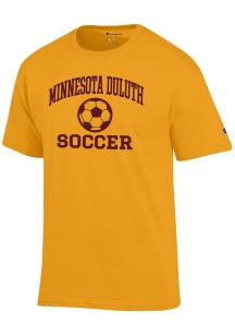 Champion UMD Bulldogs Gold Soccer Jersey Short Sleeve T Shirt