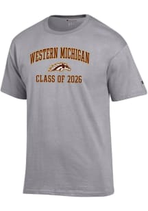 Champion Western Michigan Broncos Grey Class of 2026 Jersey Short Sleeve T Shirt