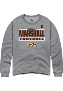 Terence Marshall Western Michigan Broncos Mens Grey Football NIL Stacked Box Player Crew