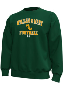 Under Armour William & Mary Tribe Mens Green Football Icon Long Sleeve Crew Sweatshirt