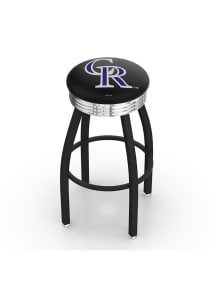 Colorado Rockies 3 Ring Chrome Seat Pub Stool - Black