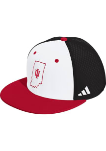 Adidas Indiana Hoosiers White 2T Perf Flat Bill Mens Snapback Hat