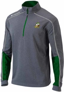 Columbia Oregon Ducks Mens Green Heat Seal Omni Wick Shotgun 2.0 Long Sleeve Qtr Zip Pullover