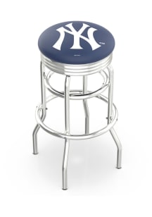 New York Yankees Double-Ring Swivel Chrome Pub Stool - Silver
