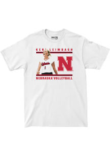 Keri Leimbach Nebraska Cornhuskers Youth White Portrait Tee Fashion Player Tee