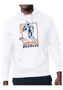 Starter Denver Broncos Mens White Grid Long Sleeve Hoodie