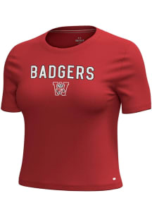 Under Armour Wisconsin Badgers Womens Red Team Name Short Sleeve T-Shirt