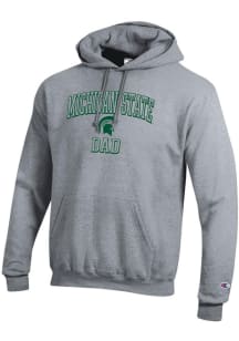 Champion Michigan State Spartans Mens Grey Est Date Dad Powerblend Long Sleeve Hoodie