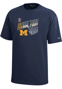 Champion Michigan Wolverines Youth Navy Blue MBB Final Four 2026 Core Short Sleeve T-Shirt