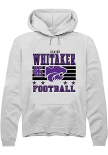 Darien Whitaker K-State Wildcats Mens White Football NIL Striped Player Hood