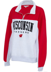 Wisconsin Badgers Womens Red Huddle Qtr Zip