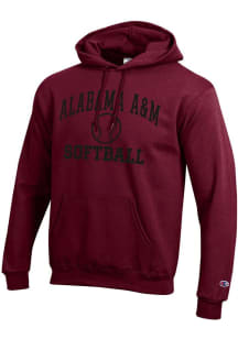 Champion Alabama A&M Bulldogs Mens Maroon Softball Powerblend Long Sleeve Hoodie