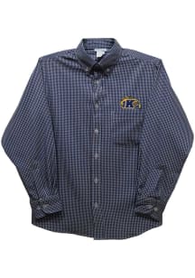 Vive La Fete Kent State Golden Flashes Baby Blue Gingham Long Sleeve Polo