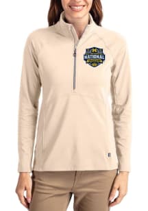 Cutter and Buck Michigan Wolverines Womens Oatmeal 2026 MBB Champions Adapt Eco Qtr Zip Pullover