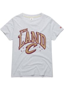 Homage Cleveland Cavaliers Womens Grey Edition Remix Short Sleeve T-Shirt