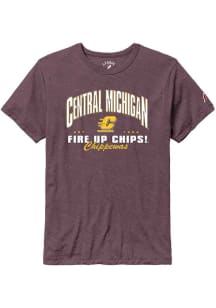 Central Michigan Chippewas Maroon Victory Falls Number One Established Short Sleeve Fashion T Shir..