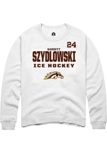 Garrett Szydlowski Western Michigan Broncos Mens White NIL Stacked Box Player Crew