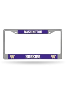 Washington Huskies Decal Chrome License Plate Frame - Silver
