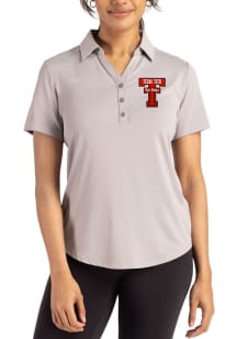 Cutter and Buck Texas Tech Red Raiders Womens Ash Forge Eco Polo Short Sleeve Polo Shirt