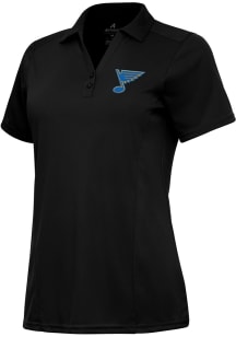 Antigua St Louis Blues Womens Black Tribute Short Sleeve Polo Shirt