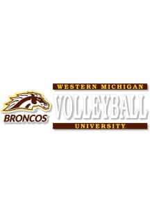 Western Michigan Broncos 6x2 Volleyball Auto Decal - Brown