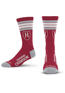 Harvard Crimson Crimson 4 Stripe Duece Youth Crew Socks