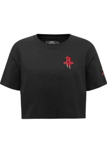 Pro Standard Houston Rockets Womens Black Classic Chenille Boxy Short Sleeve T-Shirt