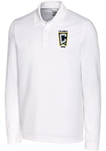Cutter and Buck Columbus Crew Mens White Advantage Long Sleeve Polo Shirt