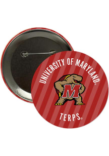 Maryland Terrapins 3" Stripes Button - Red