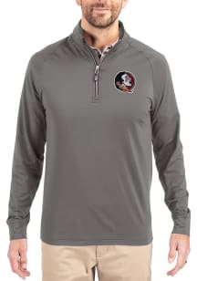 Cutter and Buck Florida State Seminoles Mens Graphite Adapt Eco Knit Long Sleeve Qtr Zip Pullover