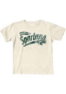 Blue 84 Michigan State Spartans Youth Ivory Team Script Short Sleeve T-Shirt