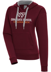 Antigua Virginia Tech Hokies Womens Maroon VA TECH Graduate Victory Hooded Sweatshirt