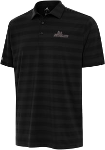 Antigua Rowan University Mens Black Tunnel Short Sleeve Polo