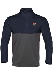 Levelwear Florida Panthers Mens Navy Blue Pursue Embroidered 3D Patch Short Sleeve Qtr Zip