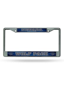 Nevada Wolf Pack Decal Chrome License Plate Frame - Silver