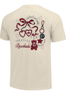 Arkansas Razorbacks Girls Natural Charmed Short Sleeve Tee